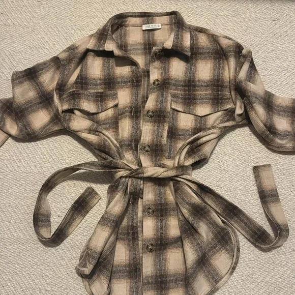 12th Tribe Plaid Shacket dress - Picture 3 of 3
